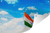 Muurdecoratie Indiase vlag in een blauwe lucht - 180x120 cm - Tuinposter - Tuindoek - Buitenposter