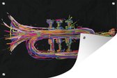 Tuinposter - Tuindoek - Tuinposters buiten - Kleurrijke illustratie van een trompet - 120x80 cm - Tuin
