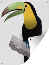 Une illustration d'un poster de jardin toucan 60x80 cm - Toile de jardin / Toile d'extérieur / Peintures d'extérieur (décoration de jardin)