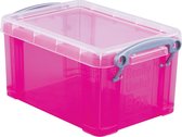 Really Useful Box 07 liter transparant roze