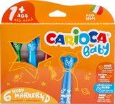 Feutre Carioca Baby Teddy, boîte de 6 pièces dans des couleurs assorties