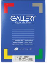 Gallery witte etiketten - 100x6 etiketten - Formaat 9,1 x 93,1 mm - Ronde Hoeken
