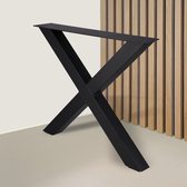 X-tafelpoot 85 x 85 cm - zwart - kokermaat 8 x 8 cm  |  tafelpoot  |  onderstel  |  X-poot