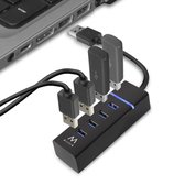 USB Splitter 3.0 mini – 4-poort USB Super-Speed 5Gbps – LED Verlichting – Ewent EW1133