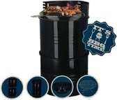 BBQTIME - Drum Barbecue - Compact voor op Reis - 3 in 1 - BBQ + Bijzettafel - 33 cm Ø