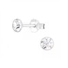 foto van Zilveren oorknop, Wit Swarovski kristal (3MM)