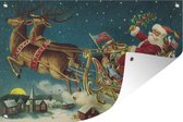 Tuindecoratie Kerstmis - Winter - Vintage - 60x40 cm - Tuinposter - Tuindoek - Buitenposter