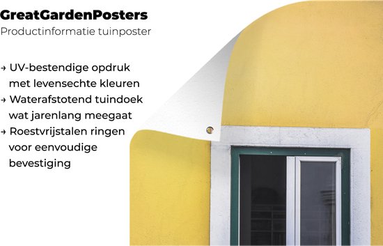 Décoration murale Chien marron par la fenêtre - 120x180 cm - Poster jardin - Toile jardin - Poster extérieur