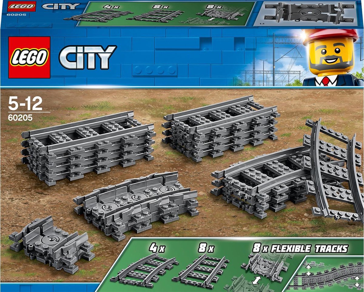 LEGO City Rechte en Gebogen Rails - 60205 | bol.com