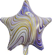 Folieballon Marble Star "Paars-Goud" 45x45 cm