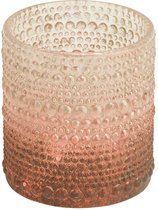 Theelichthouder Glas Rond - Waxinelichthouder - Bubbles Oud Roze - ø7cm