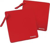 KitchenGrips - FLXAprene pannenlap - pannenhouder - neopreen - set 2 stuks - rood/zwart