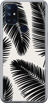 OnePlus Nord N10 5G hoesje siliconen - Palm leaves silhouette | OnePlus Nord N10 5G case | zwart | TPU backcover transparant