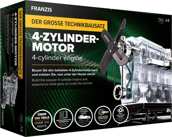 1:3 Franzis 67175-2 4-Cylinder Engine Kit Plastic Modelbouwpakket