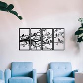 Birds in Tree - (Vogels in Boom) Metalen wanddecoratie (188x95 cm)