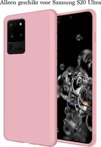 Samsung S20 Ultra Hoesje - Samsung galaxy S20 Ultra hoesje roze siliconen case hoes cover hoesjes