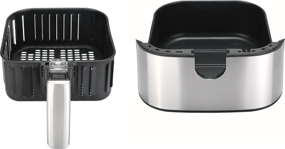 Afbeelding 3 van Airfryer XXL - Bourgini Heteluchtfriteuse - Digitaal display met touch control - 4 Liter inhoud / geschikt voor 1kg friet - Metalen behuizing- Bak met 65% minder vet