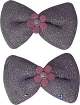 Jessidress® Haarclips met strik Haarclip Chique Haar clips met strass en glitters - Roze