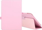 Voor Amazon Fire HD 10 2021 Litchi-textuur Effen kleur Horizontale flip-lederen hoes met houder en pensleuf (roze)