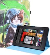 Voor Amazon Kindle Paperwhite 4/3/2/1 Animal Pattern Horizontal Flip Leather Case met Houder & Kaartsleuven & Fotolijst & Slaap / Wake-up Functie (Bib Kitten)
