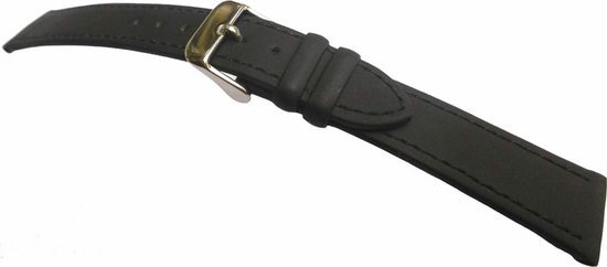 Bracelet de montre cuir véritable souple noir mat 12 mm