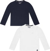 Koko Noko BIO Basics (2pack) Shirts LS NATE Blauw en Wit - Maat 86/92