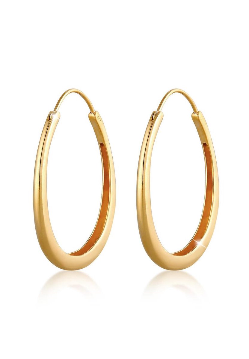 Elli Dames Oorbellen Basic oorringen Hänger Oval Geo Trend 925 Silber