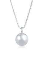 Elli PREMIUM Halsketting Dames Bal hanger rond Basic Trend Blogger Minimal in 925 Sterling Zilver Verguld