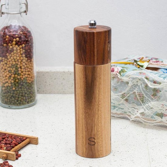2 Stuks Pepermolen, Goede Houten Peper Molen, Zout- en Pepermolenset, 21cm Lengte Kan De Dikte Van Het Maalpoeder Van Peper Aanpassen, Roestvrijstalen Kern Kruidenmolen