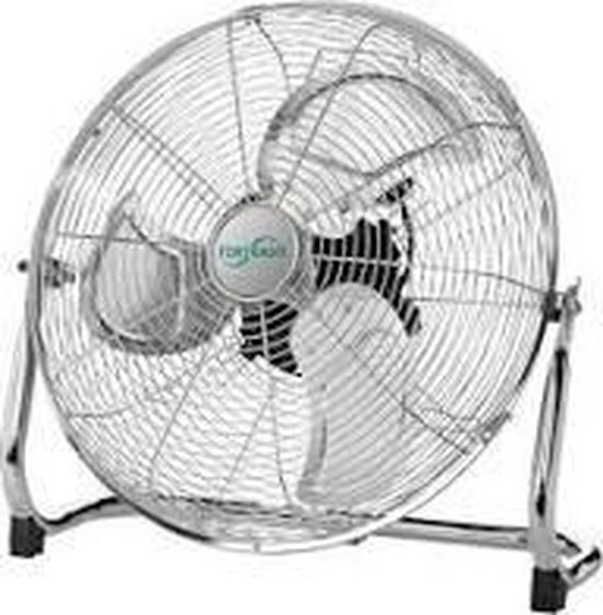 Vloerventilator Fertraso 50 cm Verchroomd – 3 Snelheden – Geluidsarm – Anti-slip Voetjes – Verticaal Verstelbaar