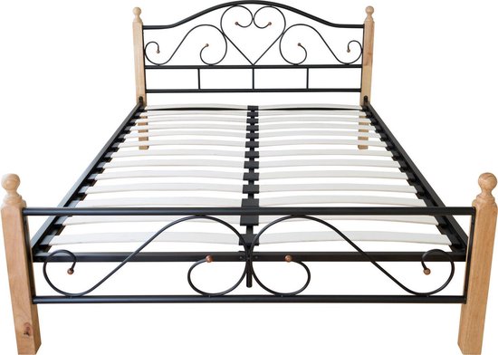 Bed frame - Bed Bodem - Bedden - Bed - Modern Zwart Hout 215 cm x 185 cm x  61 cm | bol.com