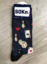 SOKn. trendy sokken "Bowling/Kaartspelen" maat 40-46  (Ook leuk om kado te geven !)