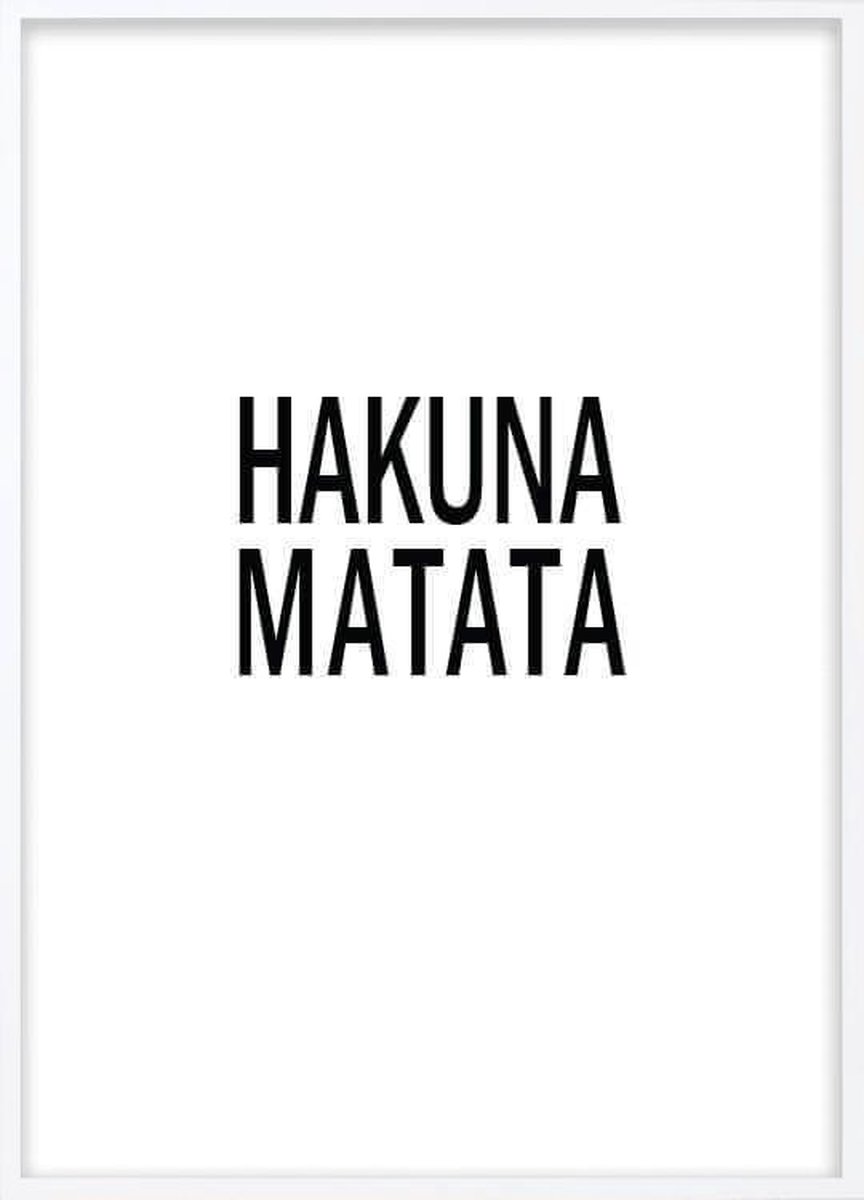 Poster Met Witte Lijst - Hakuna Matata Poster