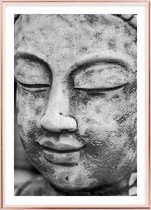 Poster Met Metaal Rose Lijst - Boeddha Standbeeld Poster