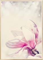 Poster Met Metaal Gouden Lijst - Bloemen Magnolia Poster