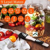 9 in 1 Opscheplepel - Handige Schuifbare Maatlepel, dubbelzijdig - Maatbeker - 9 Slimme Verstelbare schepmaten - Measuring Spoons - Lichtgewicht, ruimtebesparend Keukengerei voor bakken en opscheppen van koffie, thee etc. Bruin