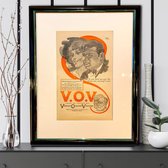 Vintage Advertentie In Kleur! V.O.V. Pensioen Voorloper | Originele Druk Uit 1928 | In Stevige Lijst Met Passe-partout En Glas.
