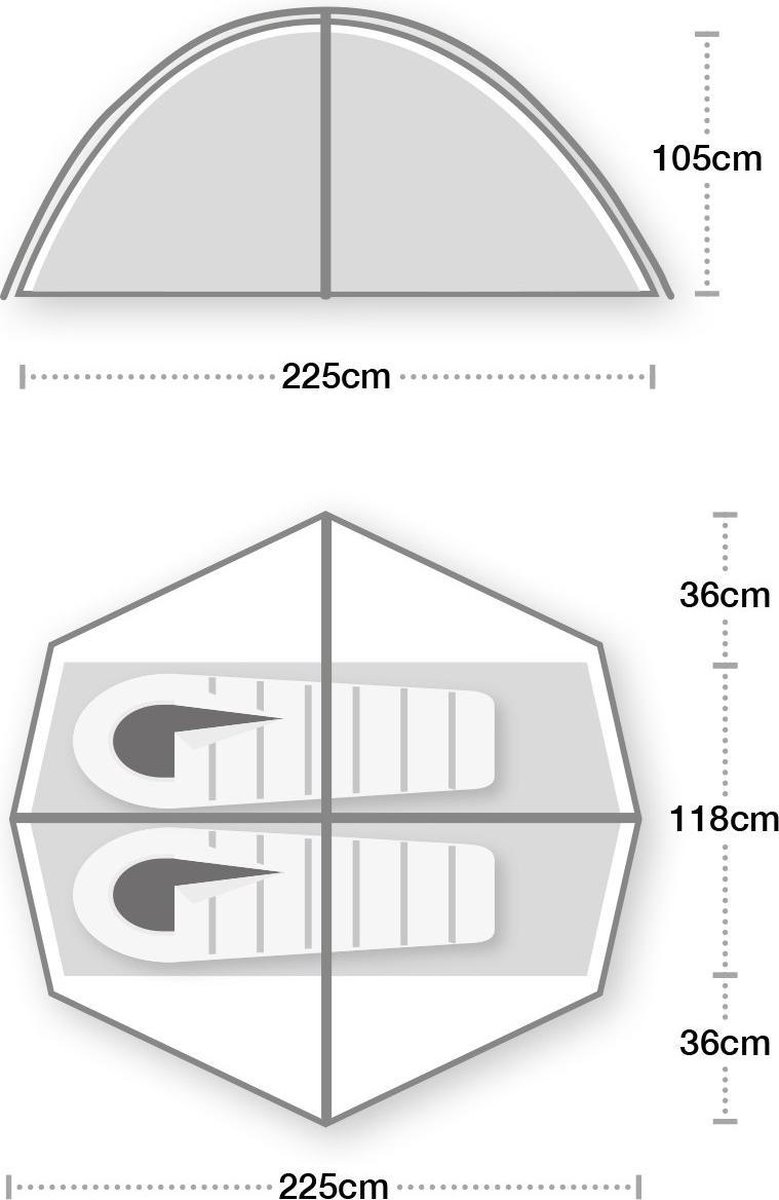 Wild country tent Helm 2 compact - 2 persoons - groen