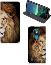Stand Case Nokia 1.4 Smart Cover Hoesje Leeuw