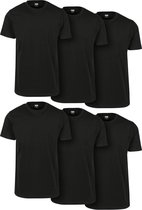 Urban Classics - Basic 6-Pack Heren T-shirt - 4XL - Zwart