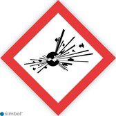 Simbol - Sticker GHS01 Explosief - Explosive - Duurzame Kwaliteit - Formaat 25 x 25 cm.