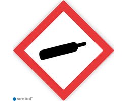 Simbol - Sticker GHS04 Gassen (onder druk) - Gases (under pressure) - Duurzame Kwaliteit - Formaat 5 x 5 cm.