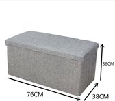 TDR - Banc de rangement pliable coton et lin -canapé avec système de rangement-gris 76*38*36cm