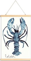 JUNIQE - Posterhanger Lobster -40x60 /Blauw & Wit