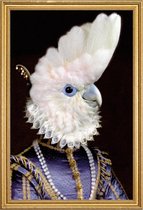 JUNIQE - Poster met houten lijst Lady Kaka -40x60 /Wit & Zwart
