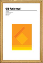 JUNIQE - Poster met houten lijst Old Fashioned - minimalistisch -30x45