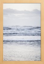 JUNIQE - Poster in houten lijst The Sea -20x30 /Grijs