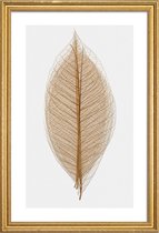 JUNIQE - Poster met houten lijst Skeleton of a Leaf II -20x30 /Bruin &