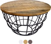 Pippa Design Bijzettafel - metalen frame - lichtbruin tafelblad -  ø55cm