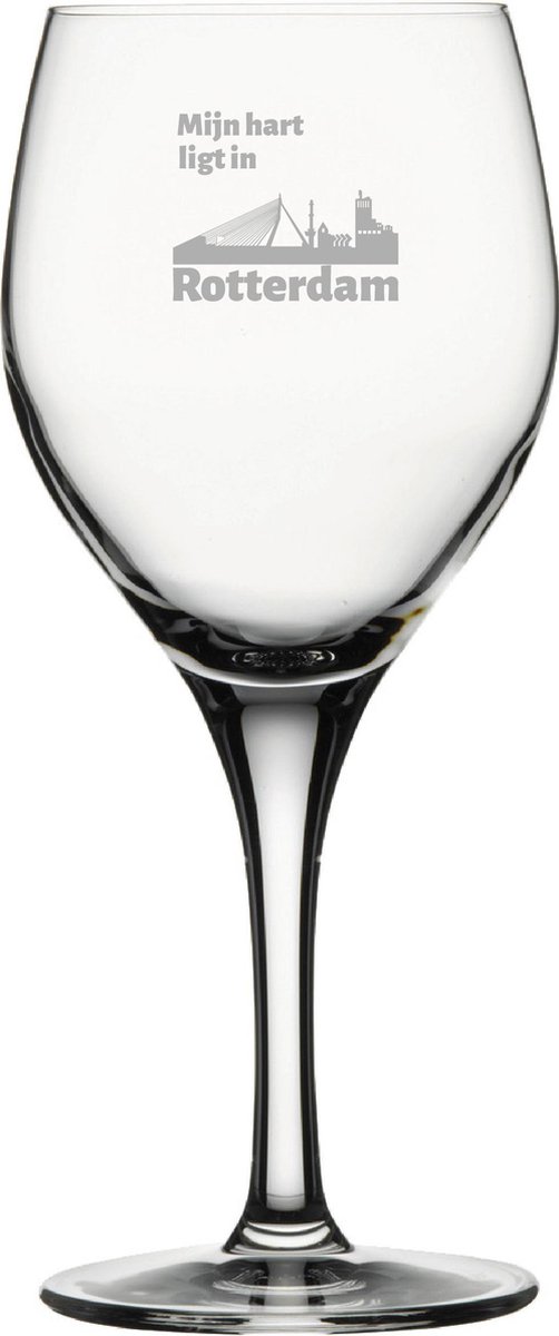 Gegraveerde Rode wijnglas 42,5cl Rotterdam